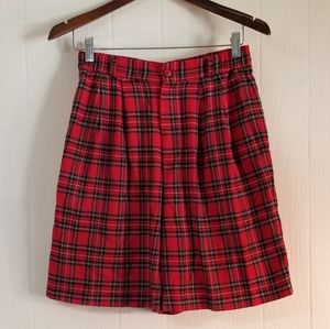Vintage High Waisted Plaid Pleated shorts